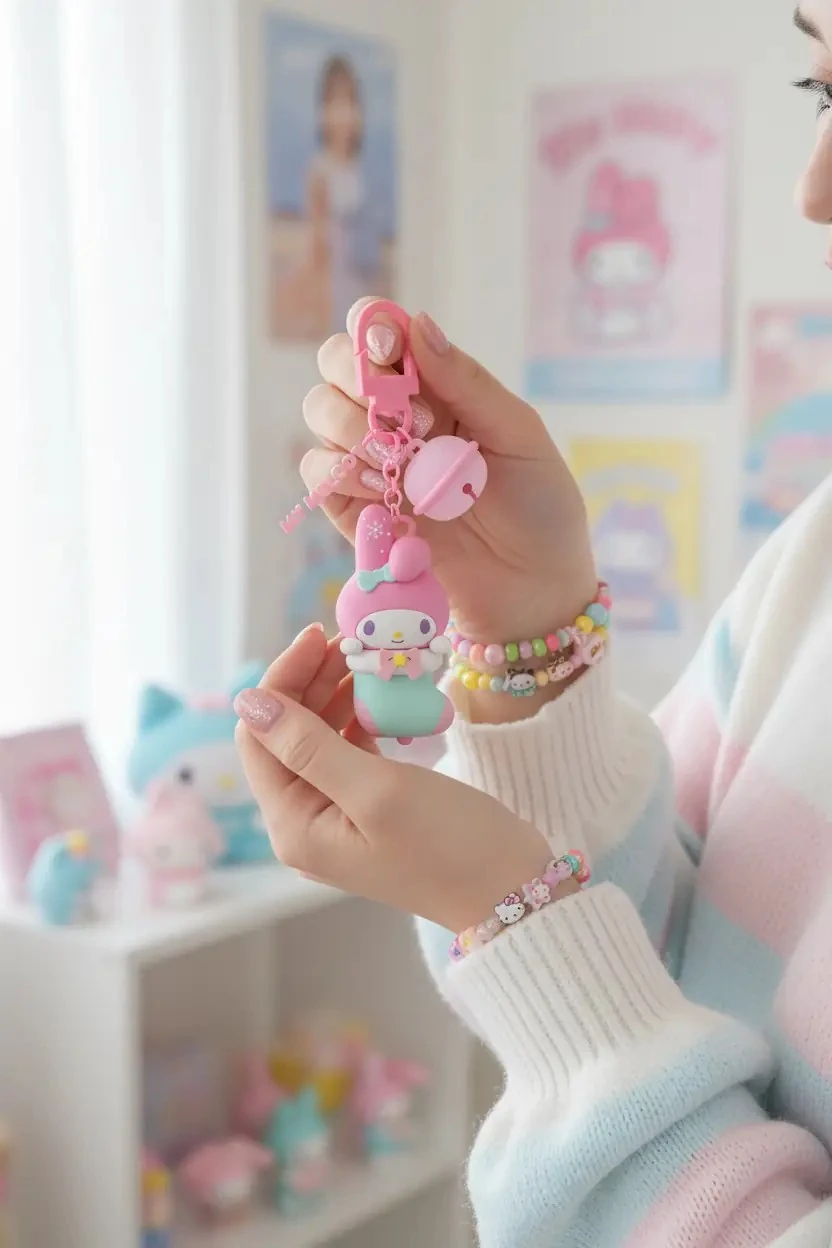 Sanrio Lisanslı Kış Serisi Işıklı Anahtarlık - My Melody