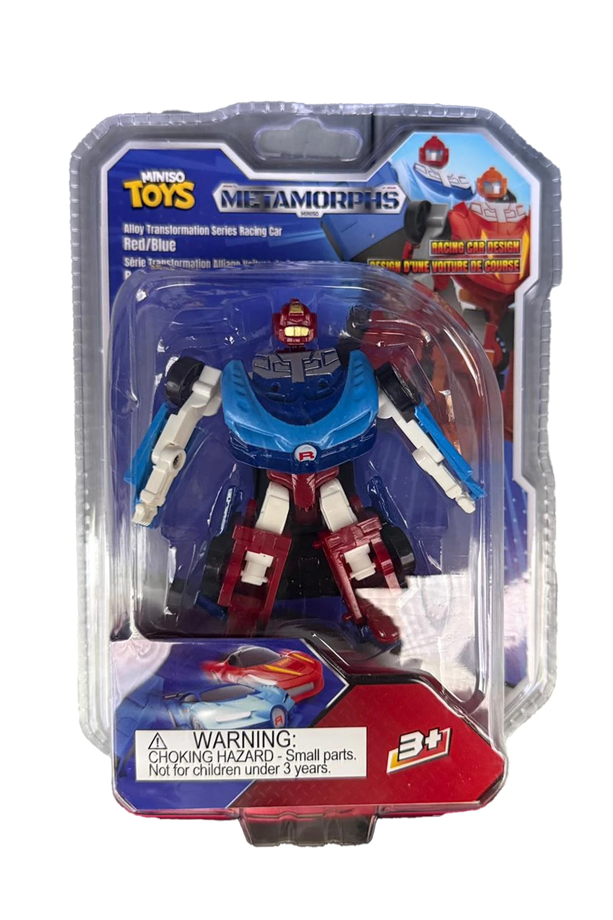 Metal Robota Dönüşen Yarış Arabası (Kırmızı/Mavi)