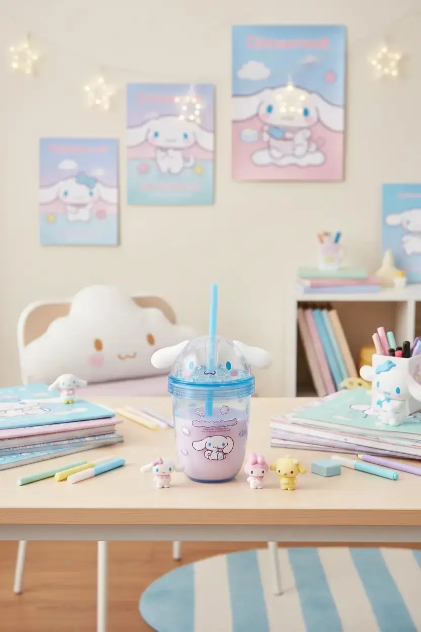 Sanrio Cinnamoroll Kulaklı Pipetli Su Şişesi 435 ml | Miniso TR