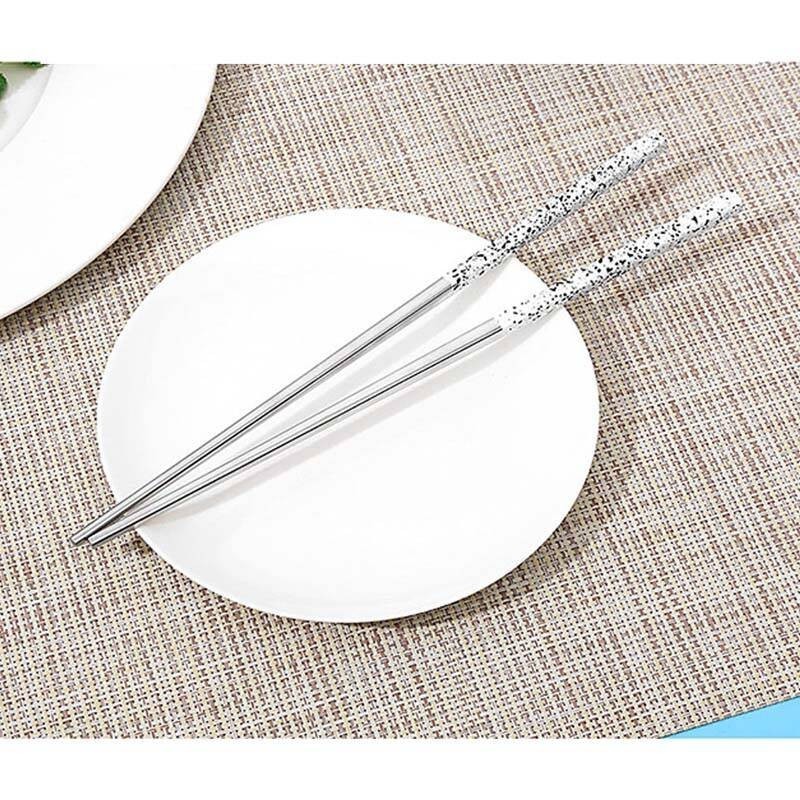 Paslanmaz Desenli Chopstick (Beyaz)