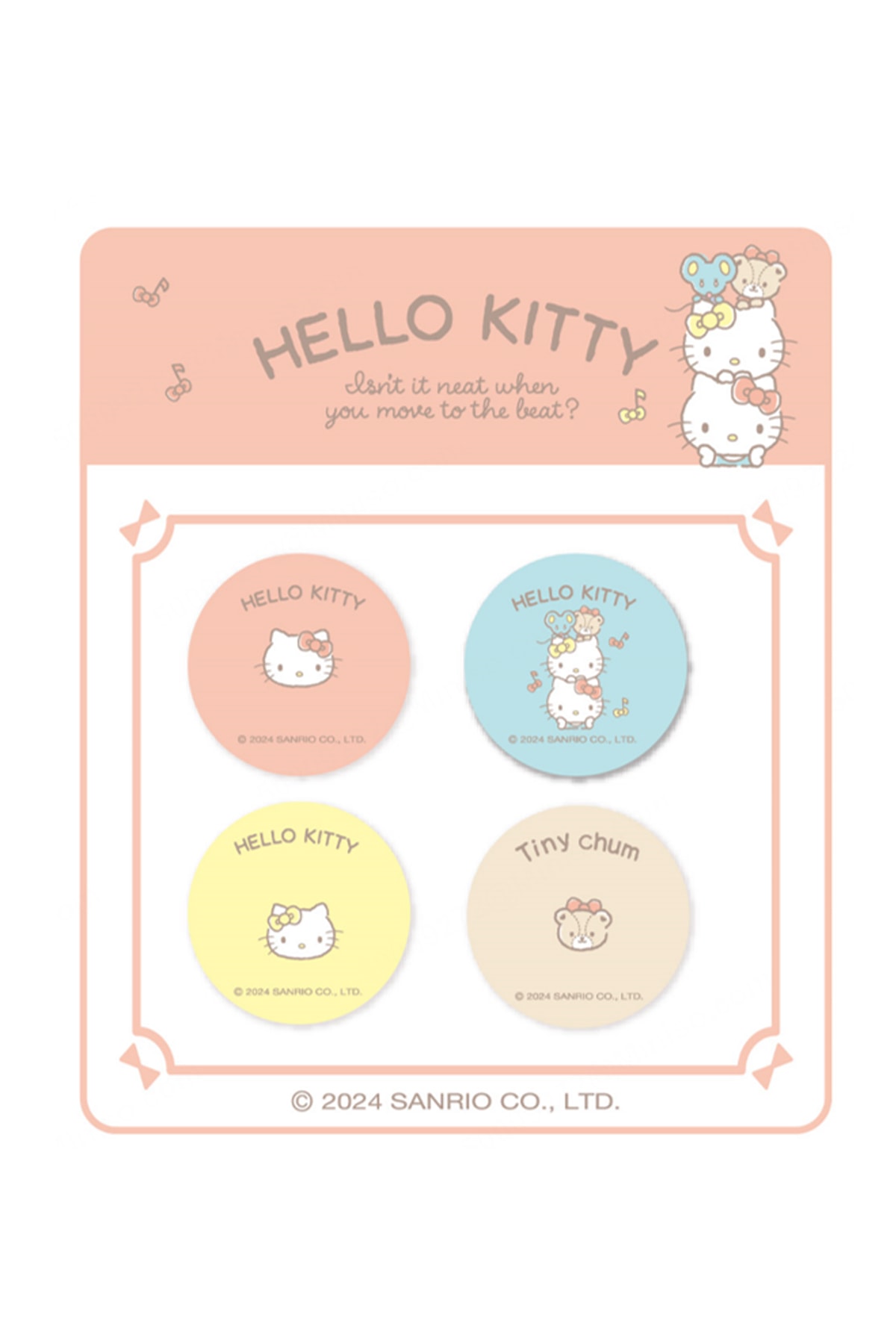 Sanrio Lisanslı Stacking Fun Serisi Yuvarlak Yapışkan Notlar (4*20 Yaprak, Hello Kitty)