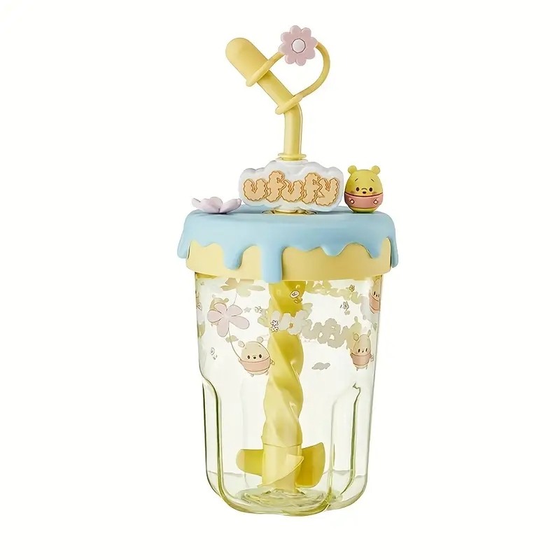 Disney Lisanslı Ufufy Serisi 560ml Karıştırmalı Pipetli Bardak- Winnie The Pooh