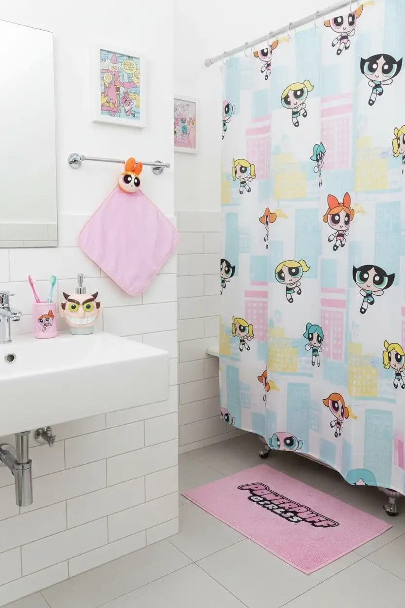 Powerpuff Girls Lisanslı 3D Dekoratif El Havlusu (Blossom)