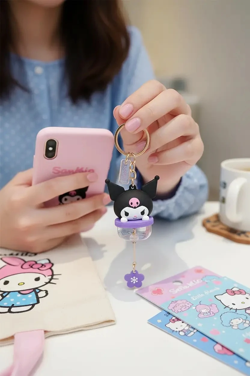 Sanrio Lisanslı Zilli Anahtarlık Serisi - Kuromi - Cinnamoroll - My Melody - Hello Kitty