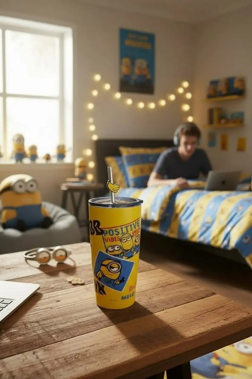 Minions Lisanslı Pipetli Çelik Matara (530ml)