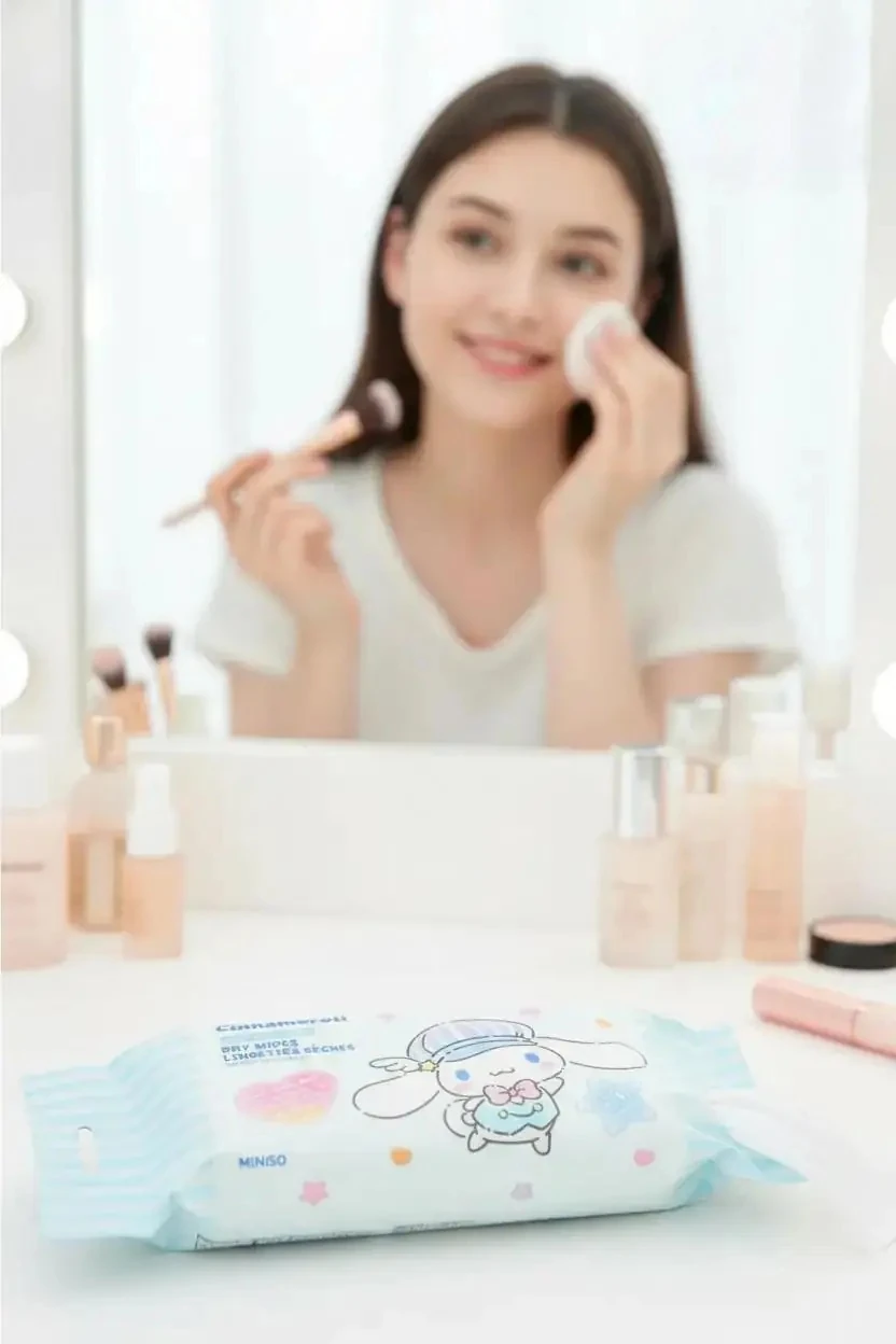 Sanrio Lisanslı Cinnamoroll İnci Dokulu Kuru Mendil – %100 Viskon Yumuşak Ekonomik Paket (80 Adet)