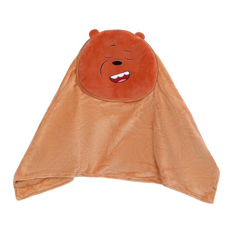 We Bare Bears Lisanslı Katlanabilir Fermuarlı Battaniye-Boz Ayı 120cm