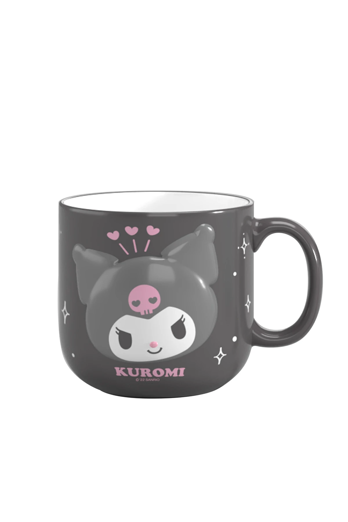 Sanrio Lisanslı Kuromi Seramik Kupa 450 mL – Kabartmalı Tasarım