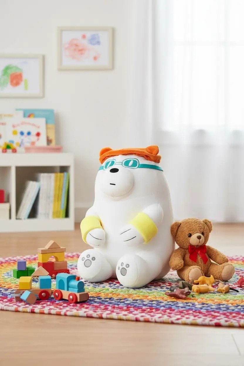 We Bare Bears Lisanslı Yaz Tatili Serisi Peluş Oyuncak - Kutup Ayısı