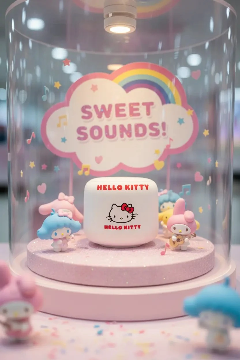 Hello Kitty Lisanslı Yuvarlak Bluetooth Hoparlör (Model: Bt2)
