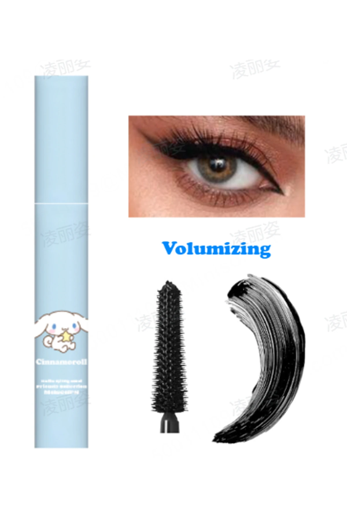 Sanrio Lisanslı Cinnamoroll Curling Maskara – Kıvrık ve Dolgun Kirpik Görünümü