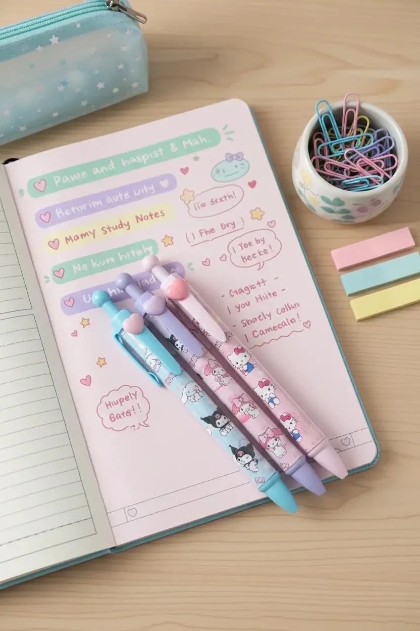 Sanrio Lisanslı Hello Kitty ve Arkadaşları Tatlı Fabrikası Kalem Seti