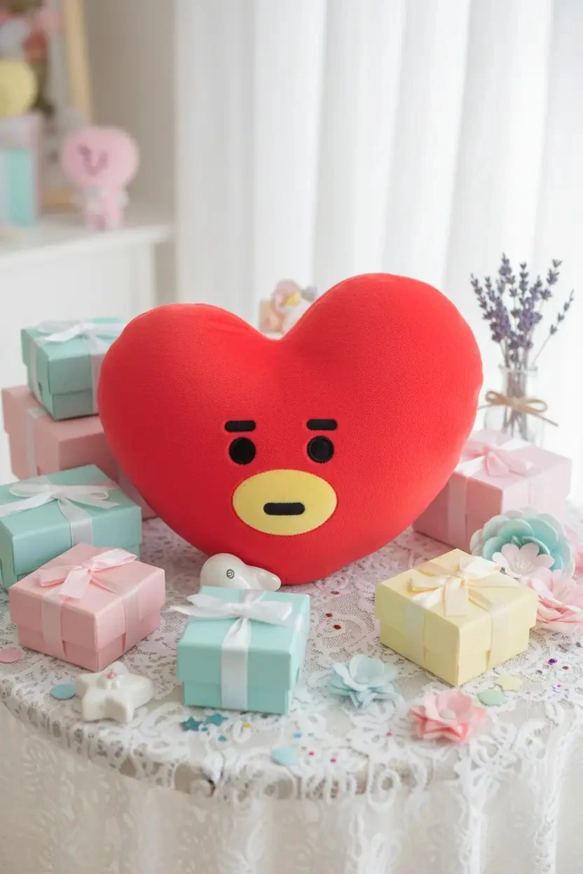 BT21 Lisanslı Peluş Yastık - Tata 40x34 Cm