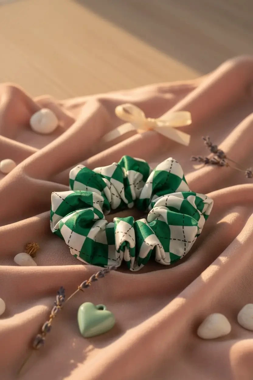 Harry Potter Lisanslı Slytherin Saç Lastiği – Yeşil ve Gümüş Desenli Esnek Lastik Toka Aksesuarı