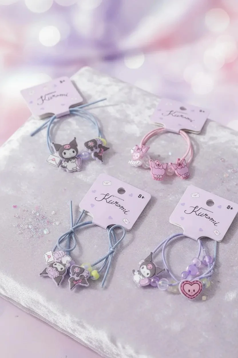 Sanrio Kuromi Lisanslı Saç Lastiği 2 Adet 5 Cm