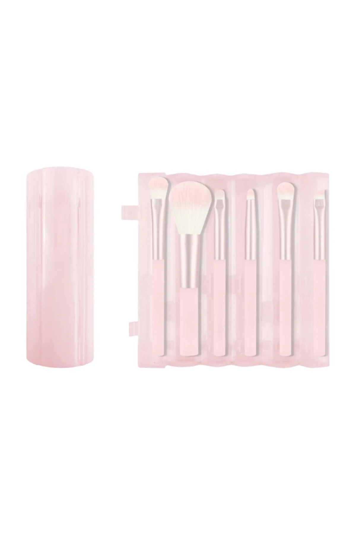 Taşınabilir Serisi Makyaj Fırçası 6 Parça Set, Silindir Tutu