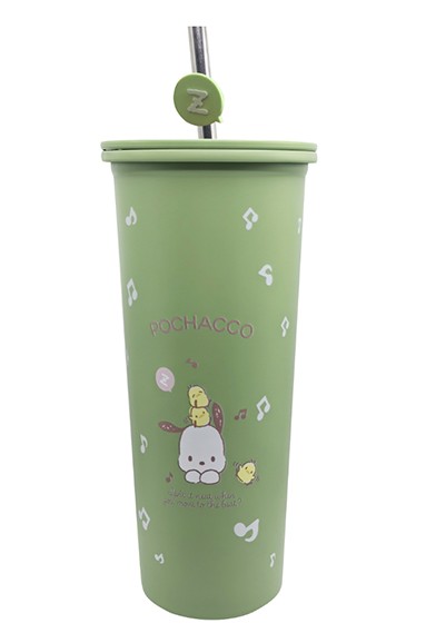 Sanrio Lisanslı Pipetli Paslanmaz Çelik Matara 800mL (Pochacco)