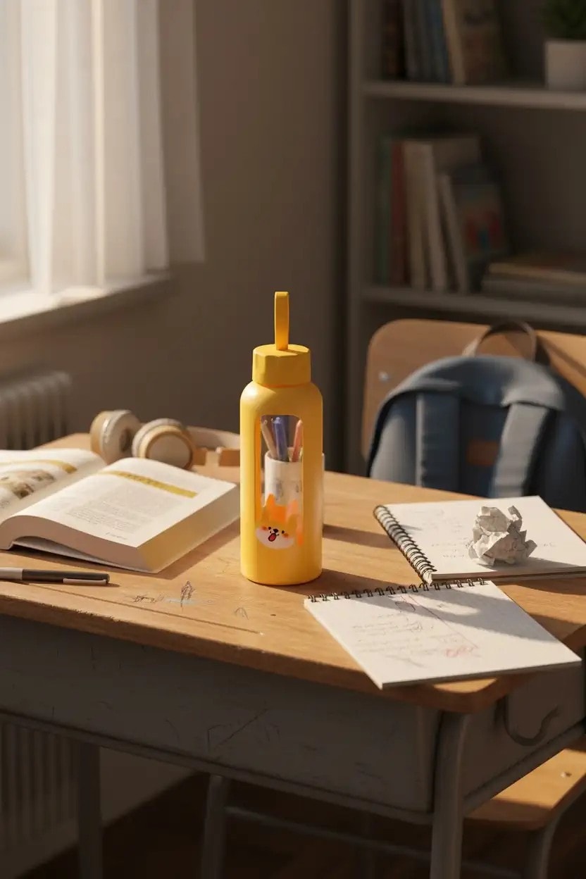 Sevimli Pet Serisi Plastik Cam Şişe 300Ml - Shiba Inu
