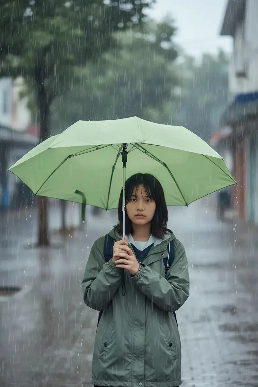 Klasik Düz Renk Güneş Şemsiyesi (Yeşil) - UV50