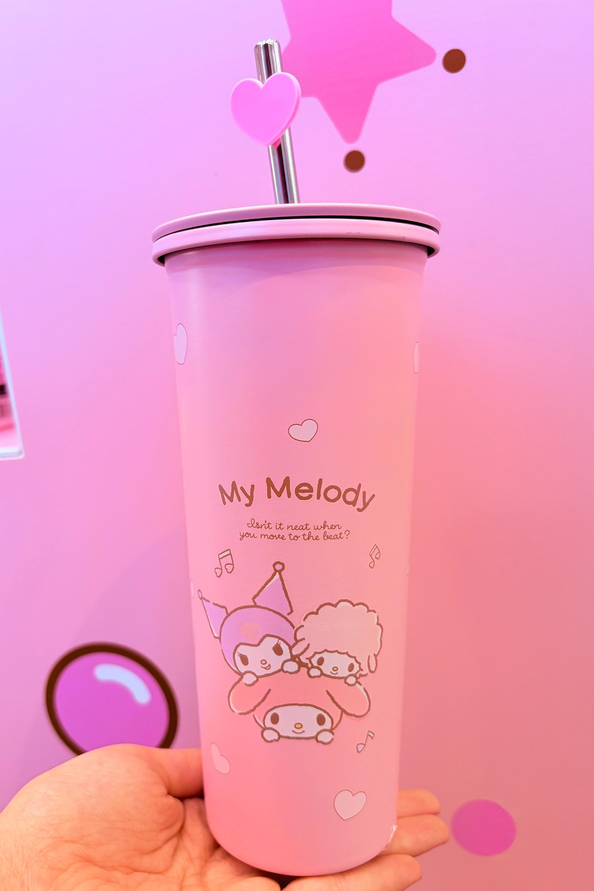Sanrio Lisanslı Pipetli Paslanmaz Çelik Matara 800mL (My Melody)