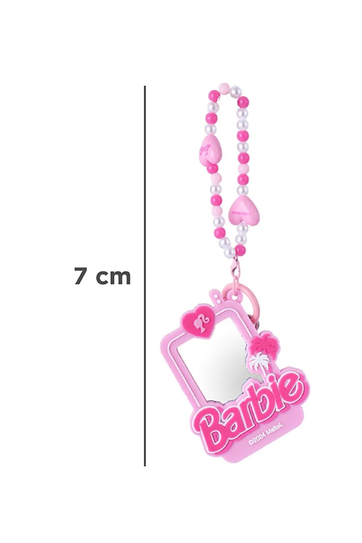 Barbie Lisanslı Pembe Serisi Kompakt Ayna Anahtarlık