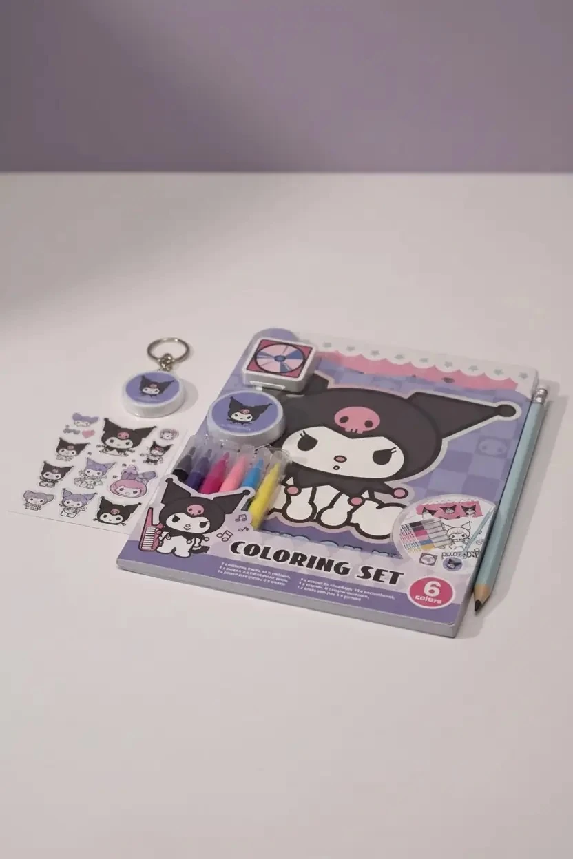 Sanrio Lisanslı Kuromi Renkli Boyama Kitabı Seti 20,3 Cm – Yaratıcı Etkinlik