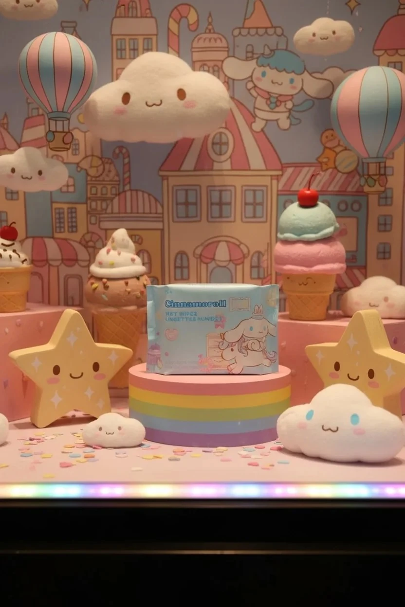 Sanrio Lisanslı Cinnamoroll Islak Mendil (20 Mendil)