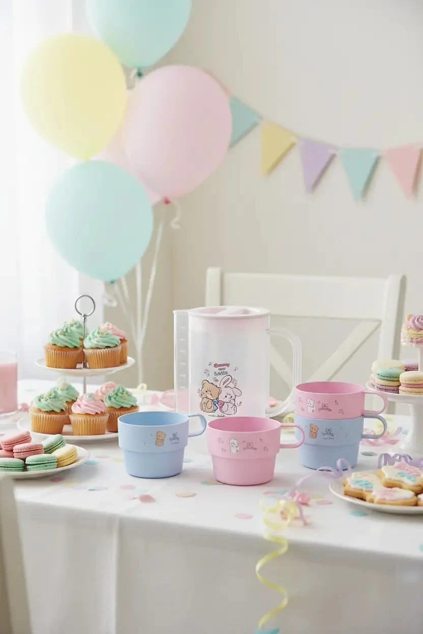 Mikko Lisanslı 4 Bardaklı Plastik Sürahi Seti (1000ml)