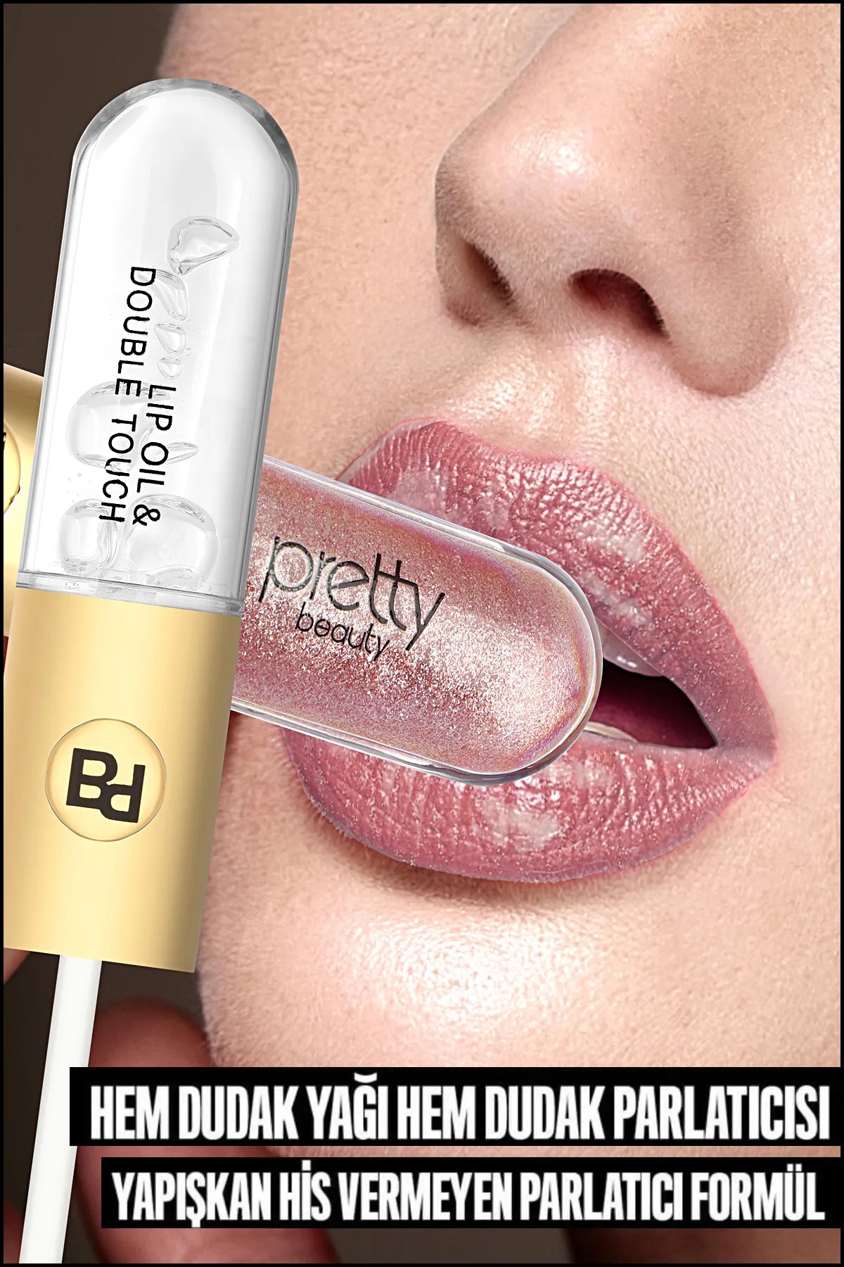 Pretty Beauty Çift Taraflı Gloss Ruj & Lip Oil Pb-408B-05