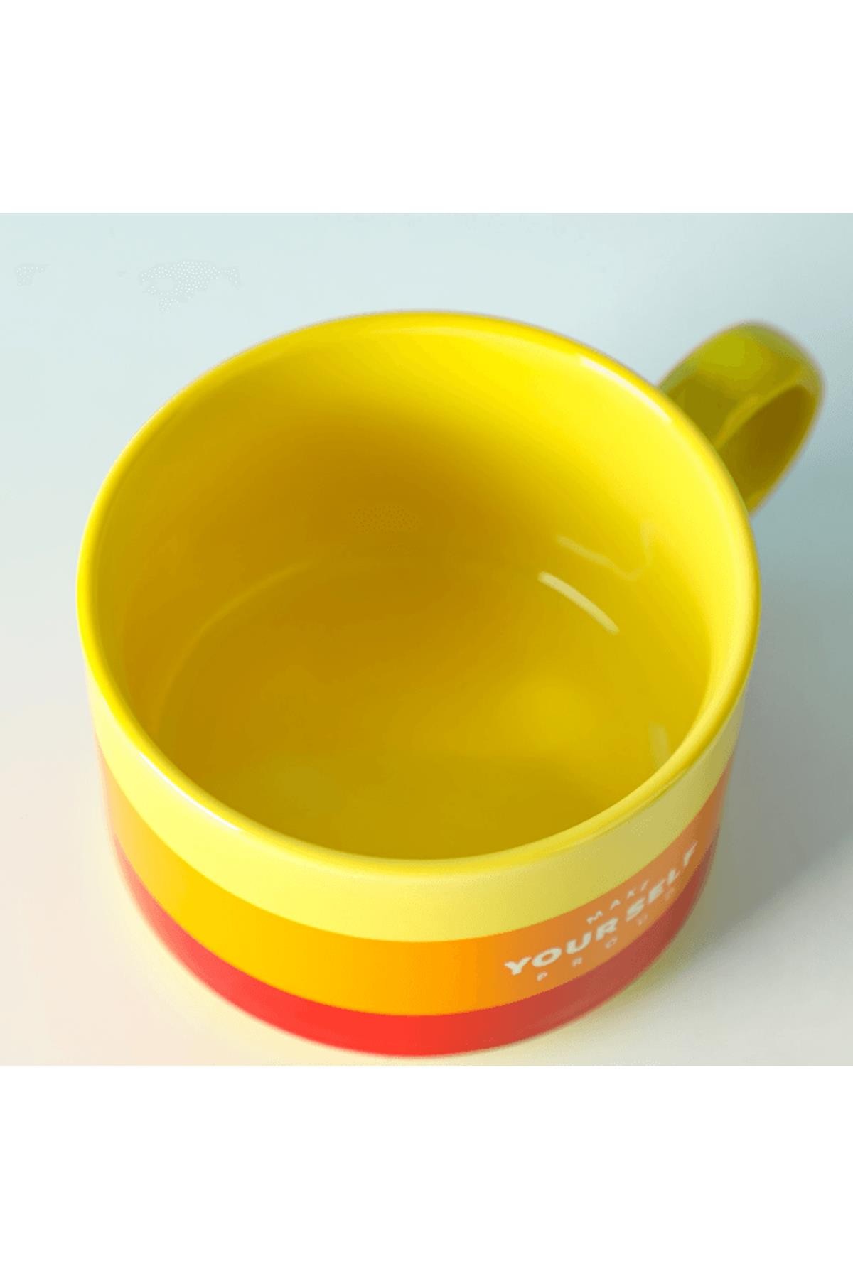 Gökkuşağı Desenli 2'Li Seramik Kupa 300 Ml