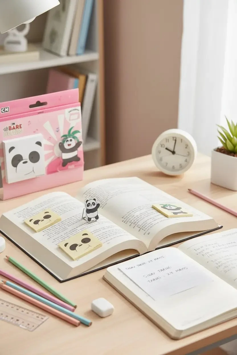 We Bare Bears Lisanslı Panda Not Kağıdı Seti – Klipsli 80 Yaprak