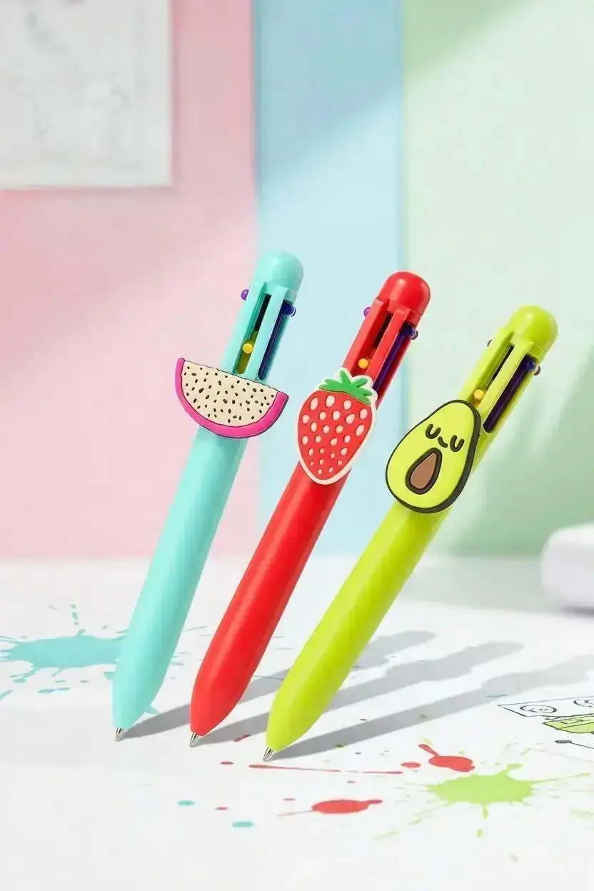 Meyve Figürlü 6 Renkli Tükenmez Kalem – Renkli Yazım | Miniso TR