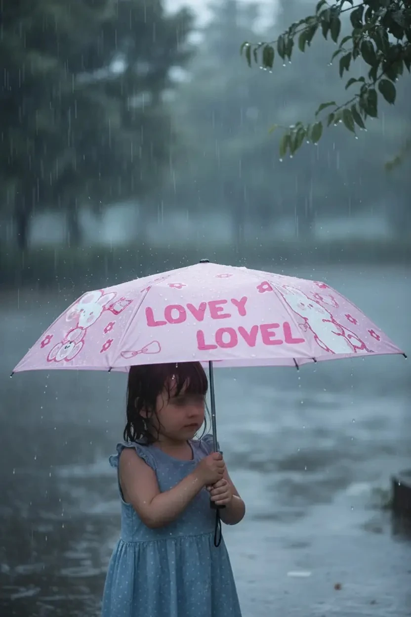 Tavşan Figürlü Güneş Filtreli Şemsiye