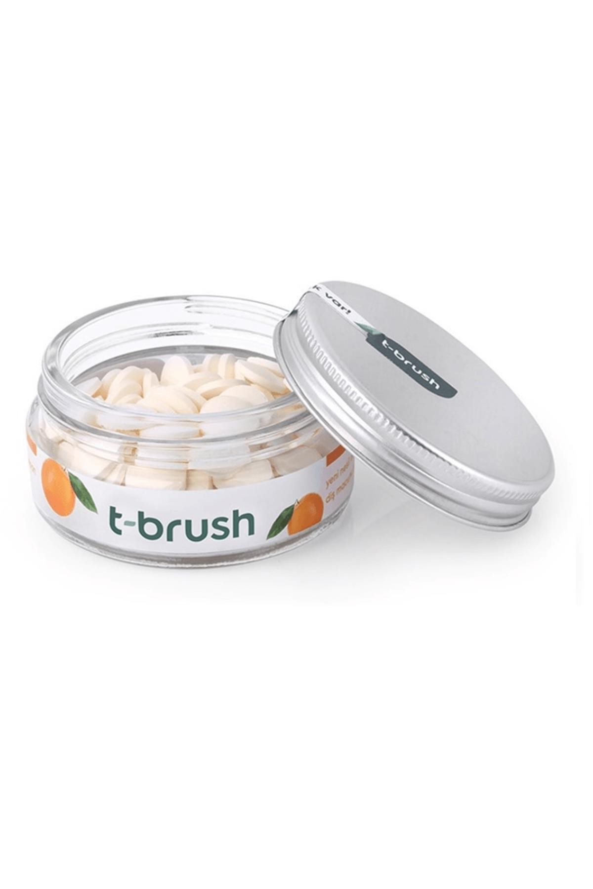 T-Brush Portakal Aromalı Diş Macunu Tableti-Florürlü