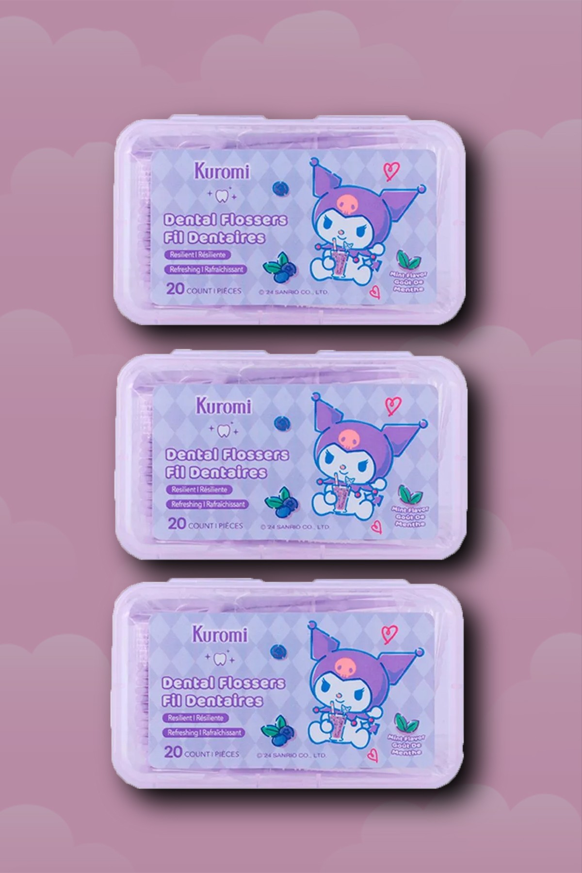 Sanrio Lisanslı Ultra İnce Nane Aromalı Kürdan Tipi Diş İpi (20x3 Adet)