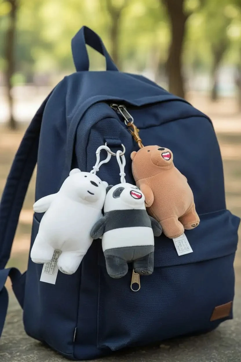 We Bare Bears Lisanslı Sevimli Ayılar Peluş Anahtarlık