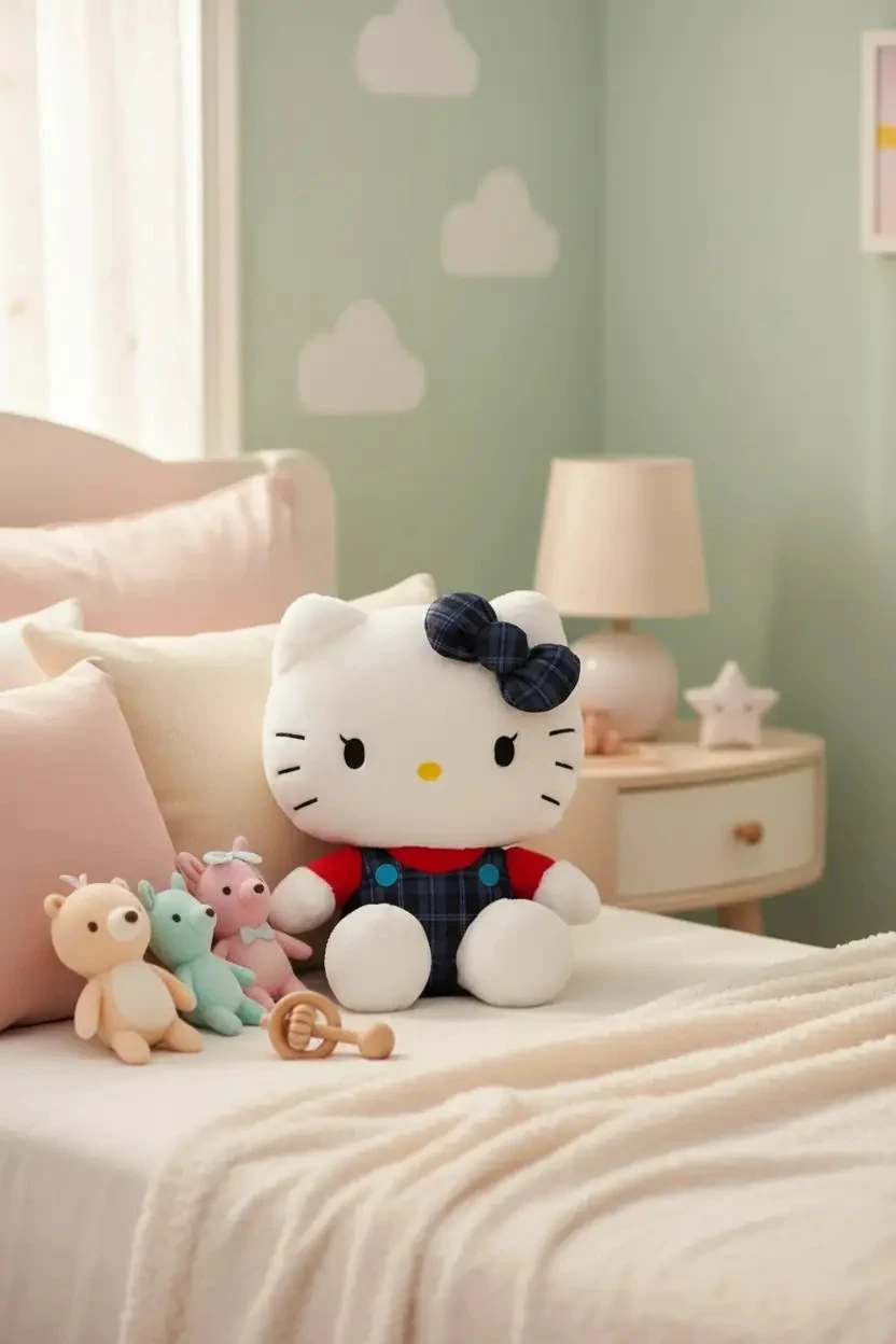 Sanrio Lisanslı Hello Kitty Peluş Oyuncak 25 Cm – Oturan Yumuşacık Sevimli Tasarım