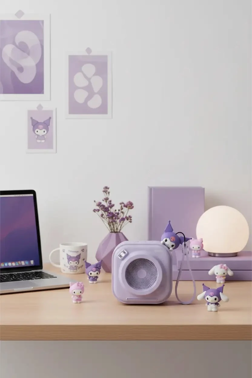 Sanrio Lisanslı Kuromi Bluetooth Hoparlör A133 – Kablosuz Taşınabilir Ses Sistemi