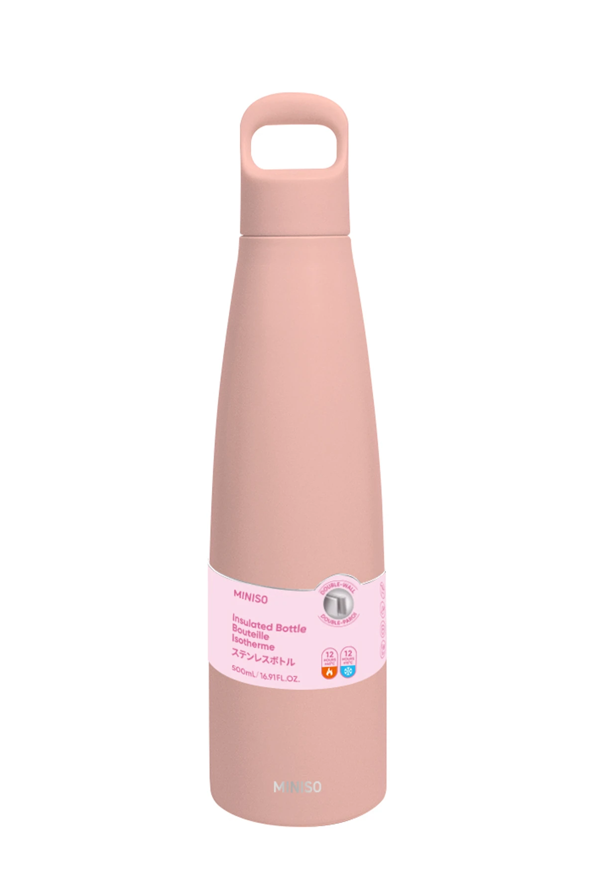 Miniso Lisanslı Renkli Kulplu Termos 500 mL – Çift Cidarlı