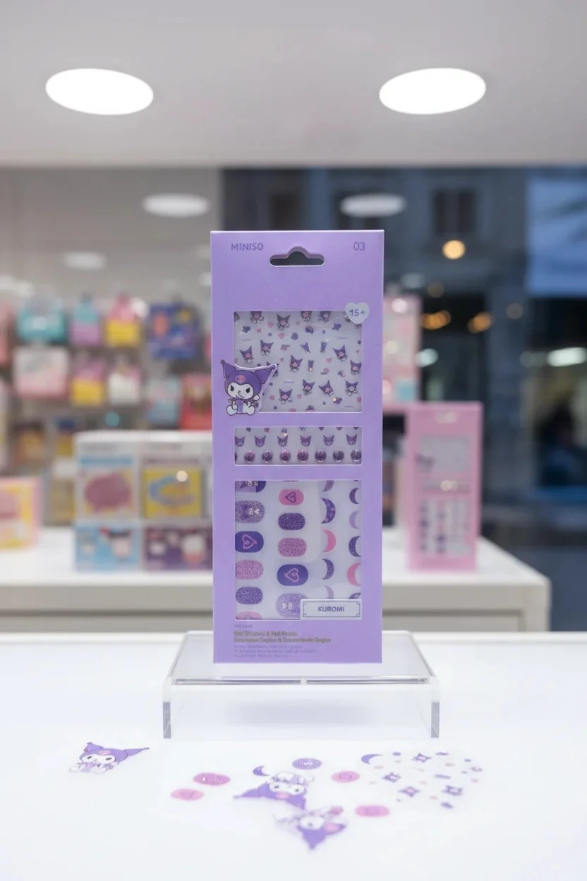 Sanrio Lisanslı Kuromi Tırnak Süsü ve Çıkartma Seti (03)