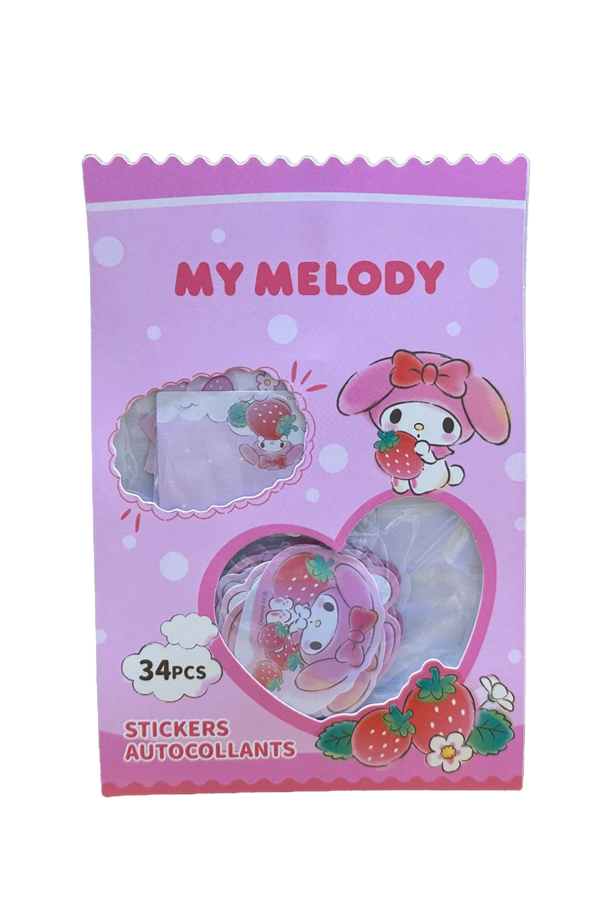 Sanrio Lisanslı Çilek Koleksiyonu İki Sıralı Sticker