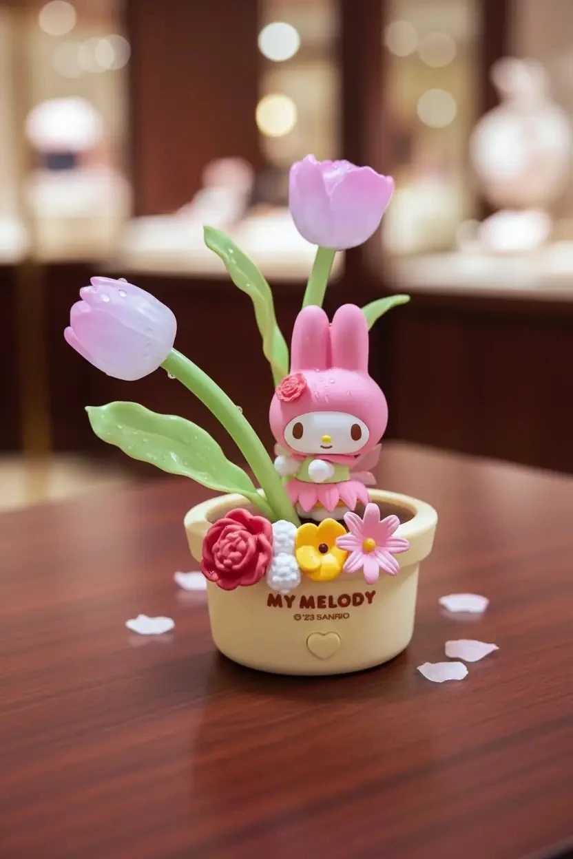 Sanrio Lisanslı My Melody Çiçek Serisi Led Gece Lambası – Dekoratif Aydınlatma