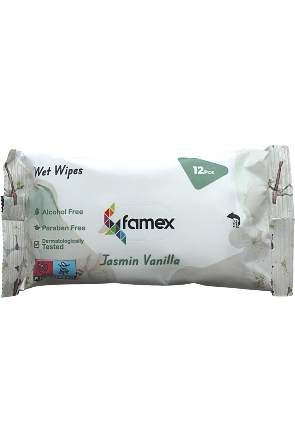 Famex Cep Boy Islak Mendil 12 Adet, Jasmın Vantila