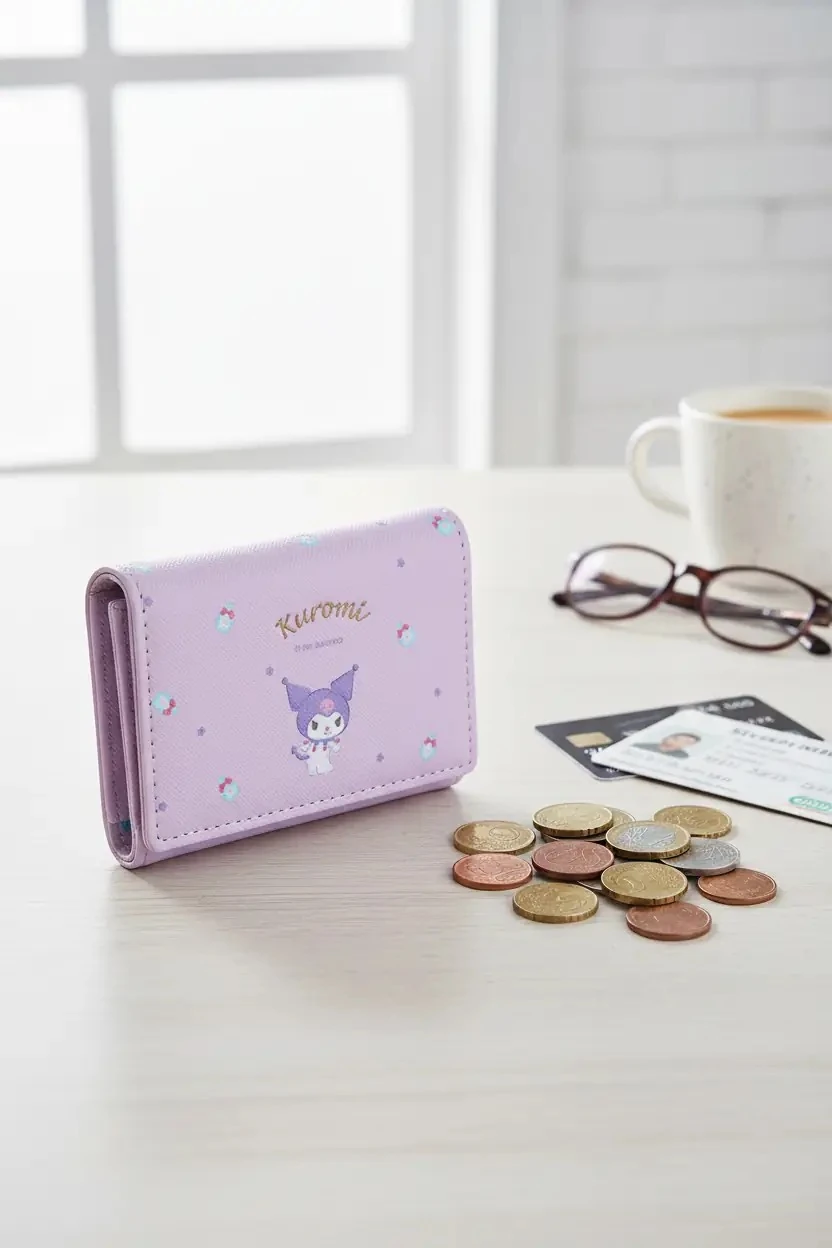 Sanrio Lisanslı Kuromi Sevimli Kapaklı Bozuk Para Cüzdanı