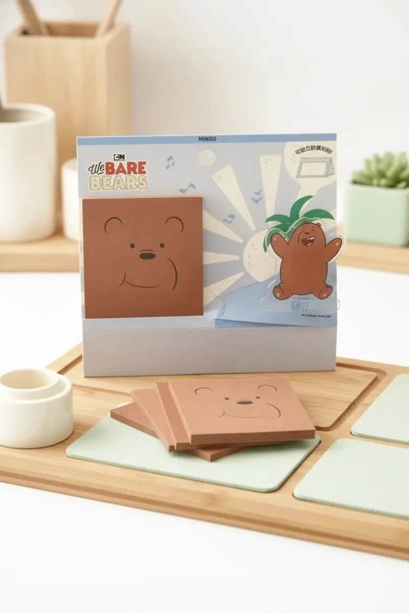 We Bare Bears Lisanslı Bozayı Not Kağıdı Seti – Klipsli 80 Yaprak