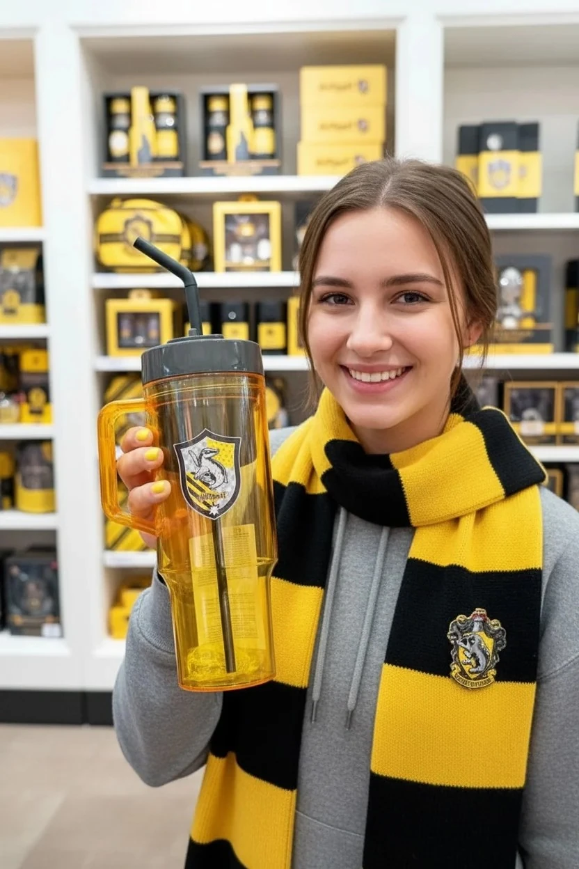 Harry Potter Lisanslı Hufflepuff Kulplu Plastik Şişe (1250ml)