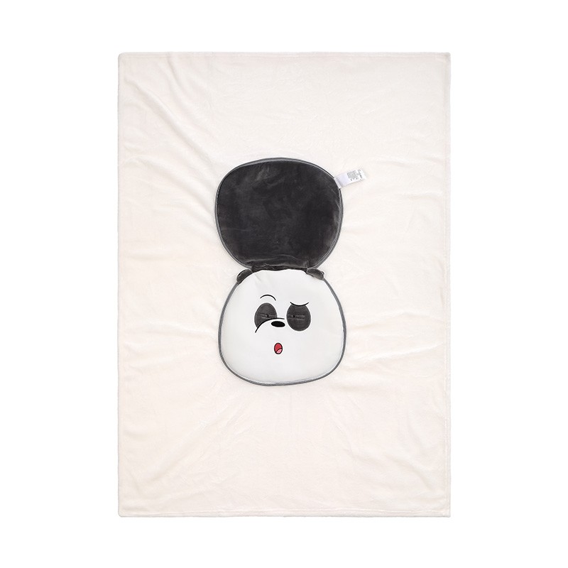 We Bare Bears Lisanslı Katlanabilir Fermuarlı Battaniye - Panda 120cm