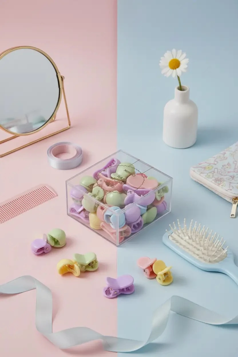Miniso Lisanslı Saklama Kutusunda Şeker Rengi Saç Tokaları (30 Adet) – Renkli & Dayanıklı Set