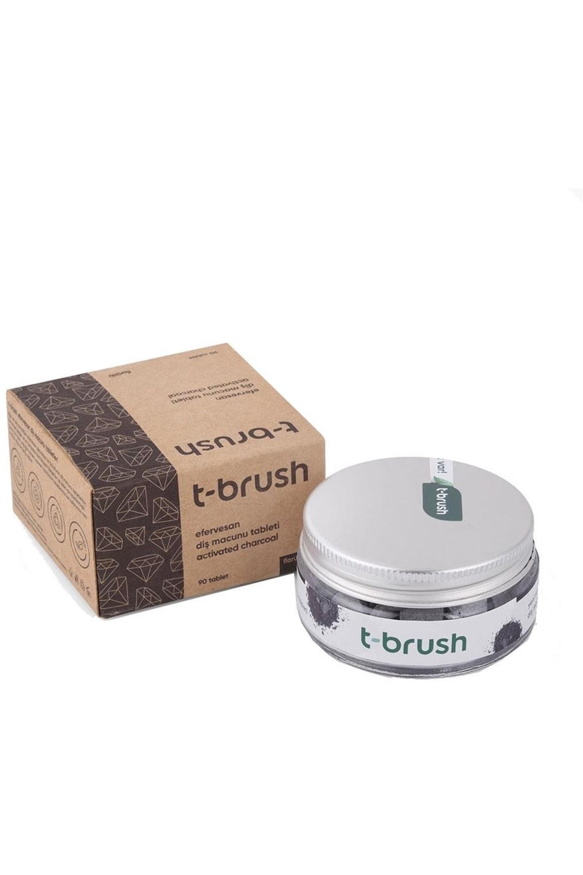 T-Brush Activated Charcoal Diş Macunu Tableti Florürlü