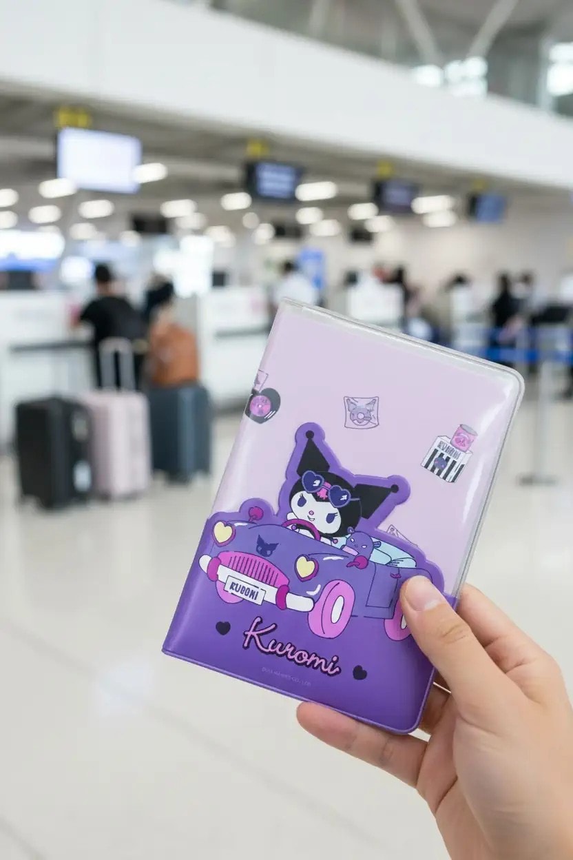 Sanrio Lisanslı Pasaport Kılıfı - Kuromi